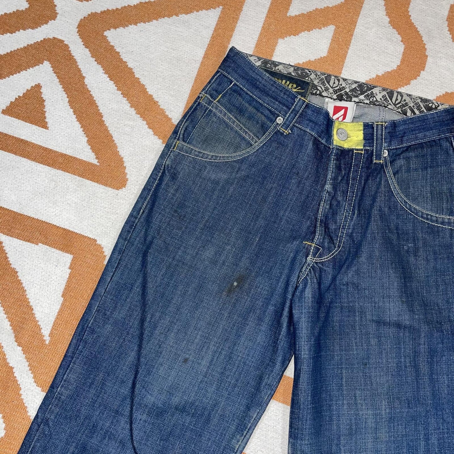 Broke 00s Embroidered ‘Concept’ Loose Denim Jeans 28x32