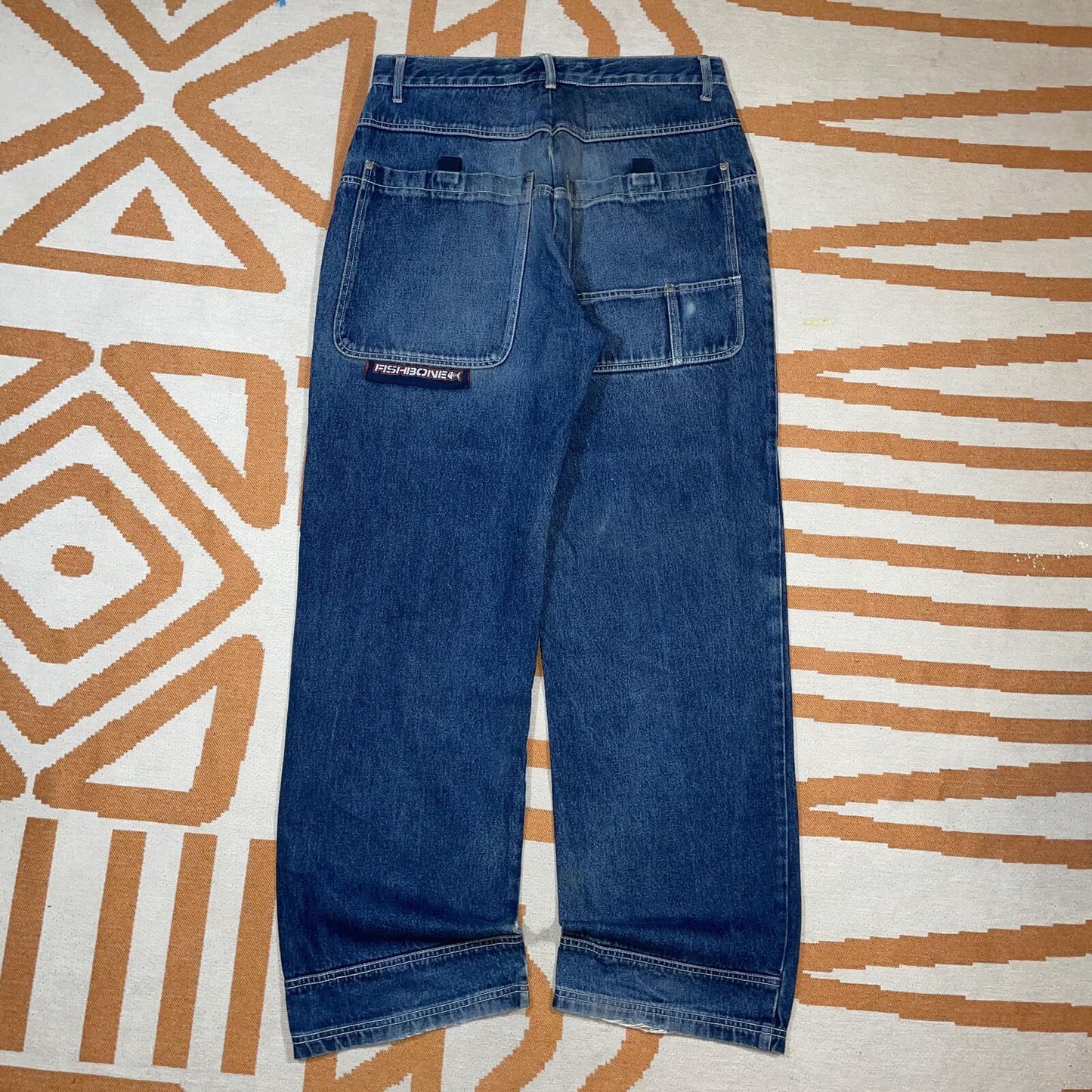 Fishbone 00s Baggy Denim Blue Jeans 34x33