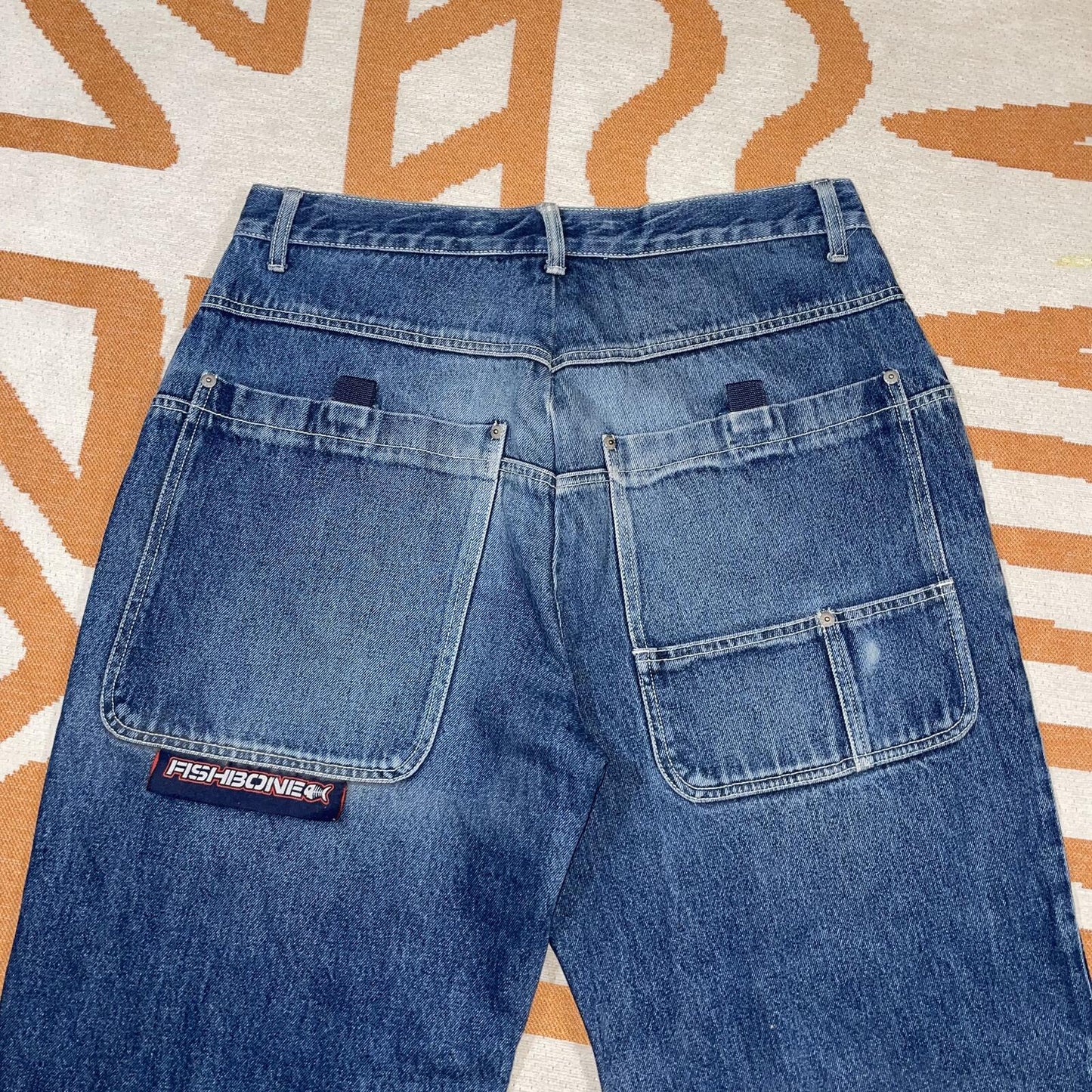 Fishbone 00s Baggy Denim Blue Jeans 34x33