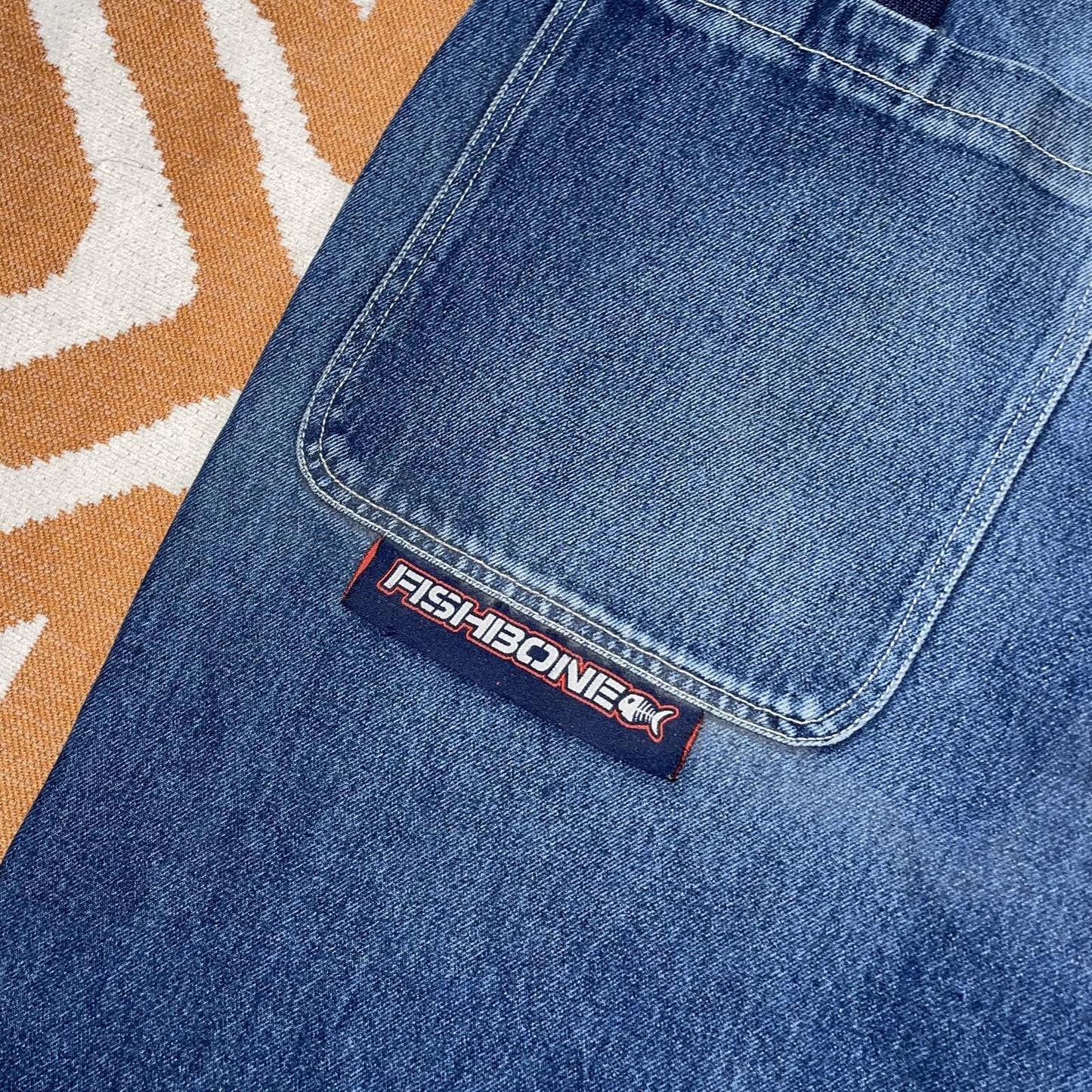 Fishbone 00s Baggy Denim Blue Jeans 34x33