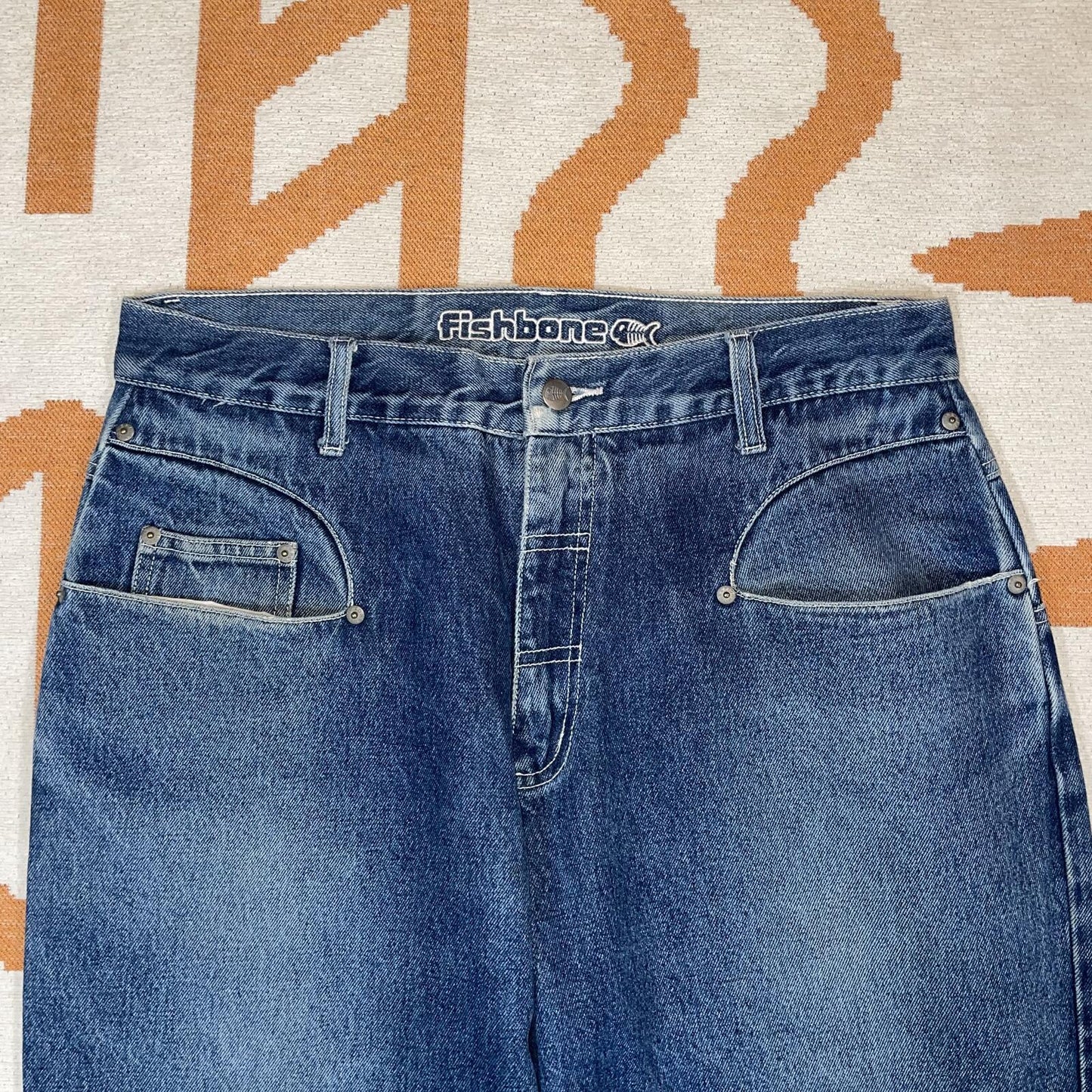 Fishbone 00s Baggy Denim Blue Jeans 34x33