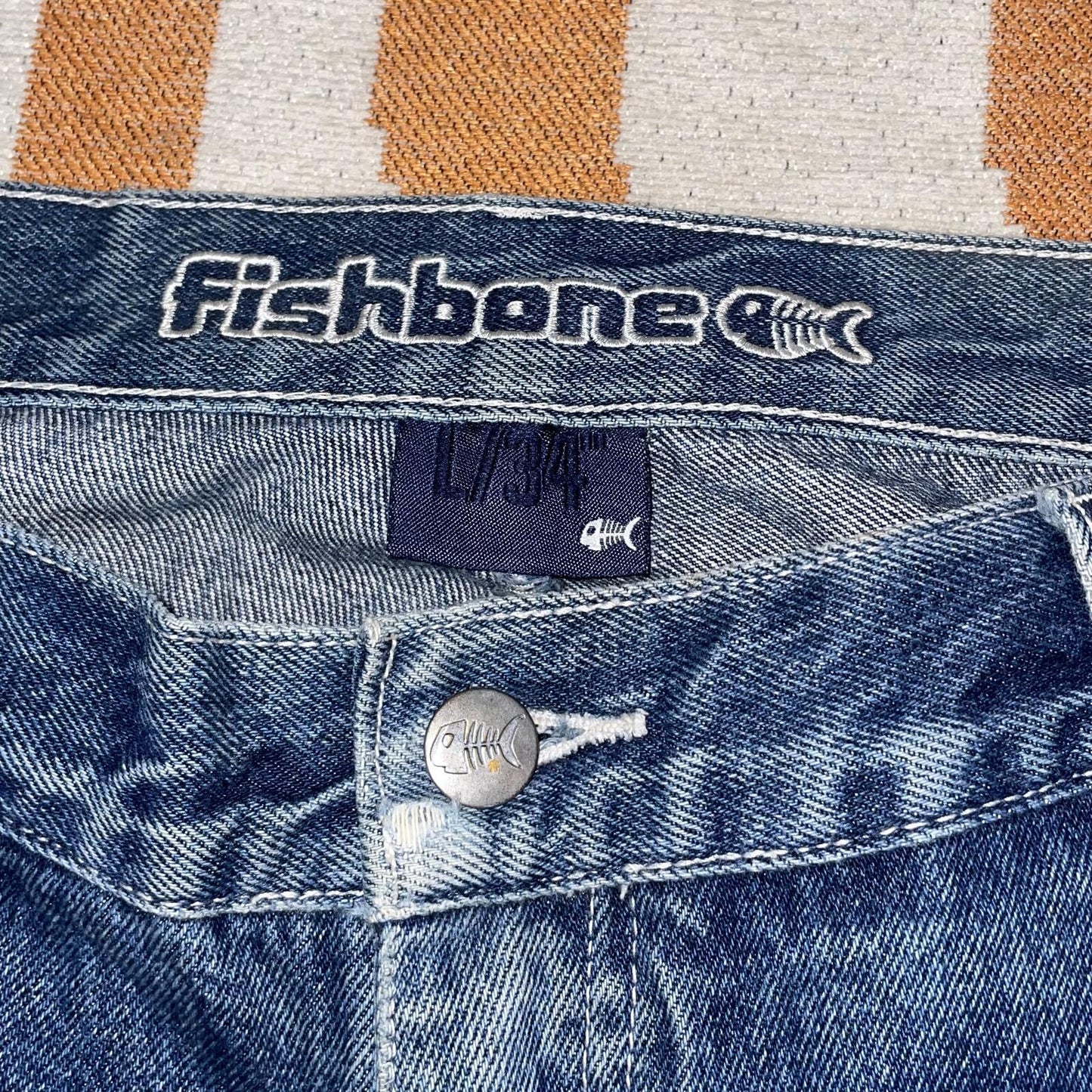 Fishbone 00s Baggy Denim Blue Jeans 34x33
