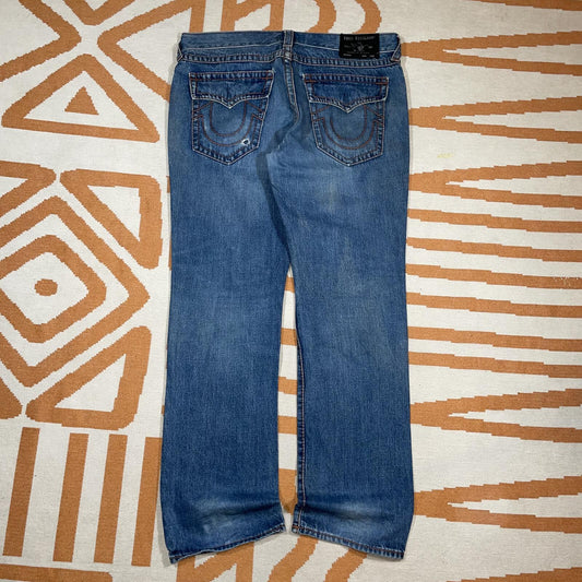 True Religion 00s Embroidered ‘Ricky’ Loose Jeans 36x34