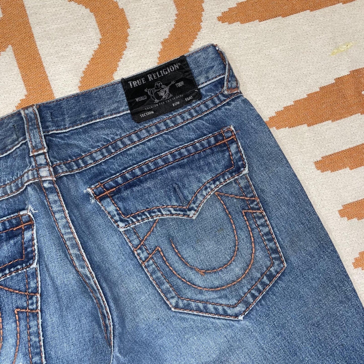 True Religion 00s Embroidered ‘Ricky’ Loose Jeans 36x34