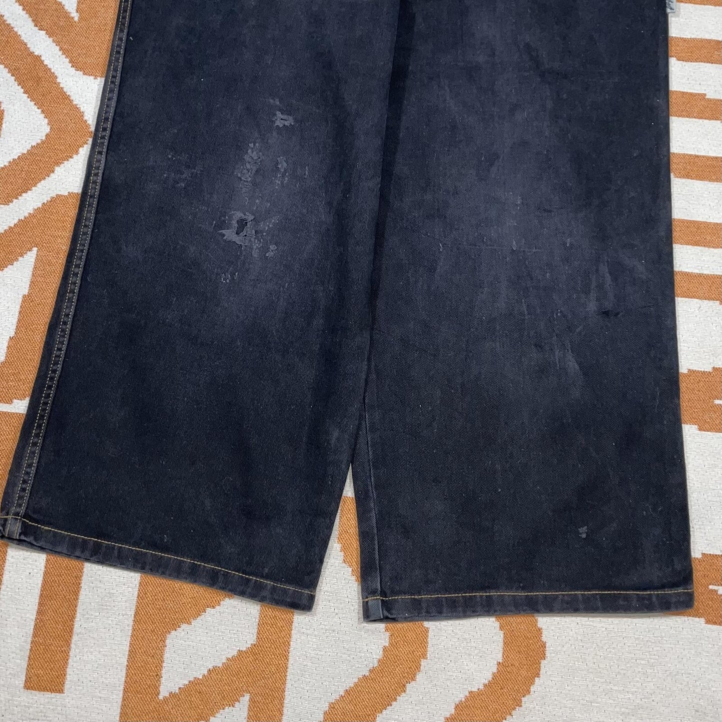Bad Bully 00s Embroidered ‘Shifty’ Skater Black Baggy Jeans 32x31