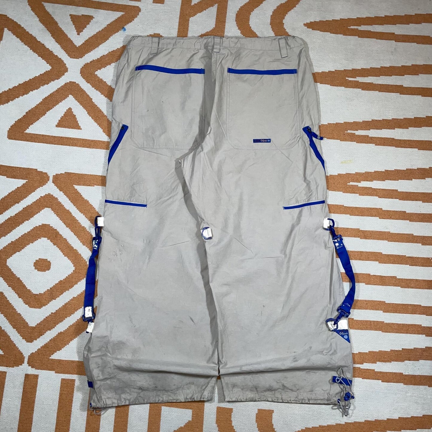 Caffiene 00s Printed Cream/Blue Parachute/Rave Pants 40x29