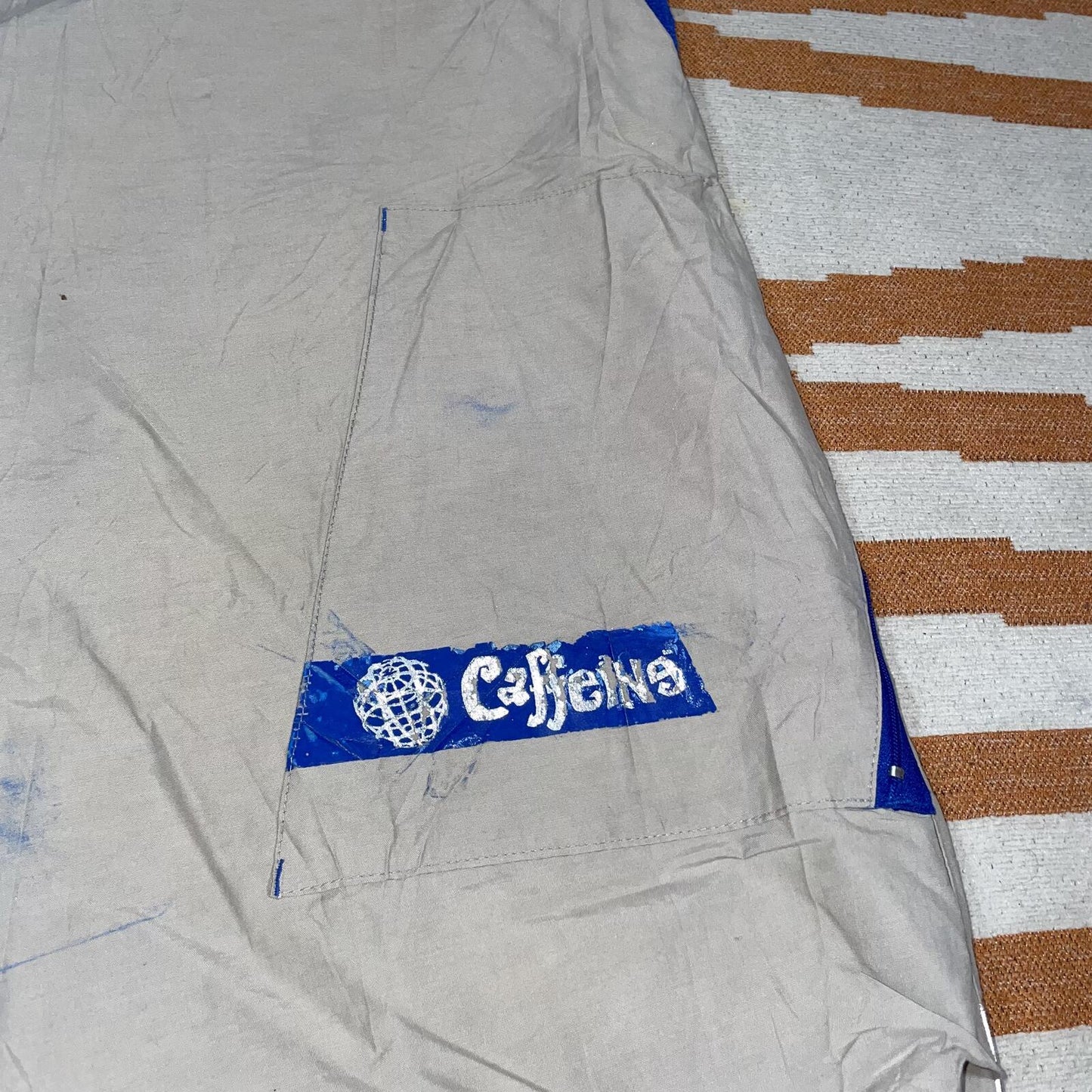 Caffiene 00s Printed Cream/Blue Parachute/Rave Pants 40x29