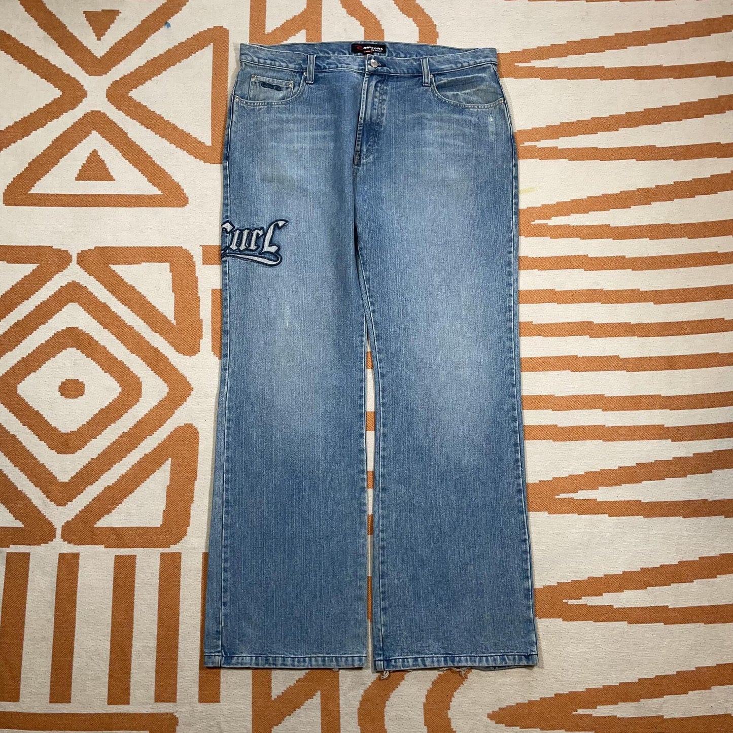Rip Curl 00s Embroidered Surf Baggy Jeans 38x34