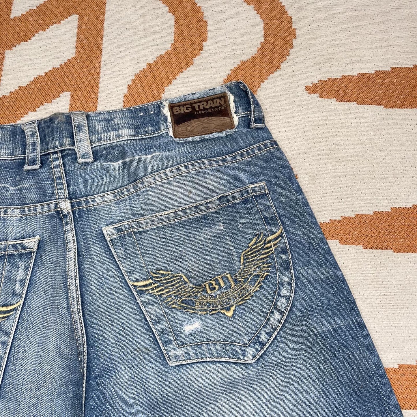 Osaka Big Train 00s Embroidered Japanese Loose Jeans 34x32