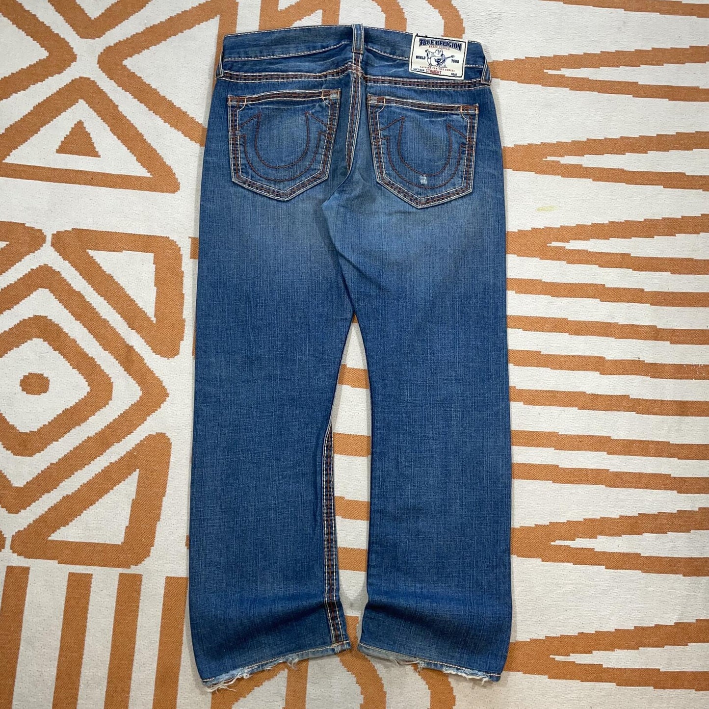 True Religion 00s Contrast Stitch Loose Jeans 36x32