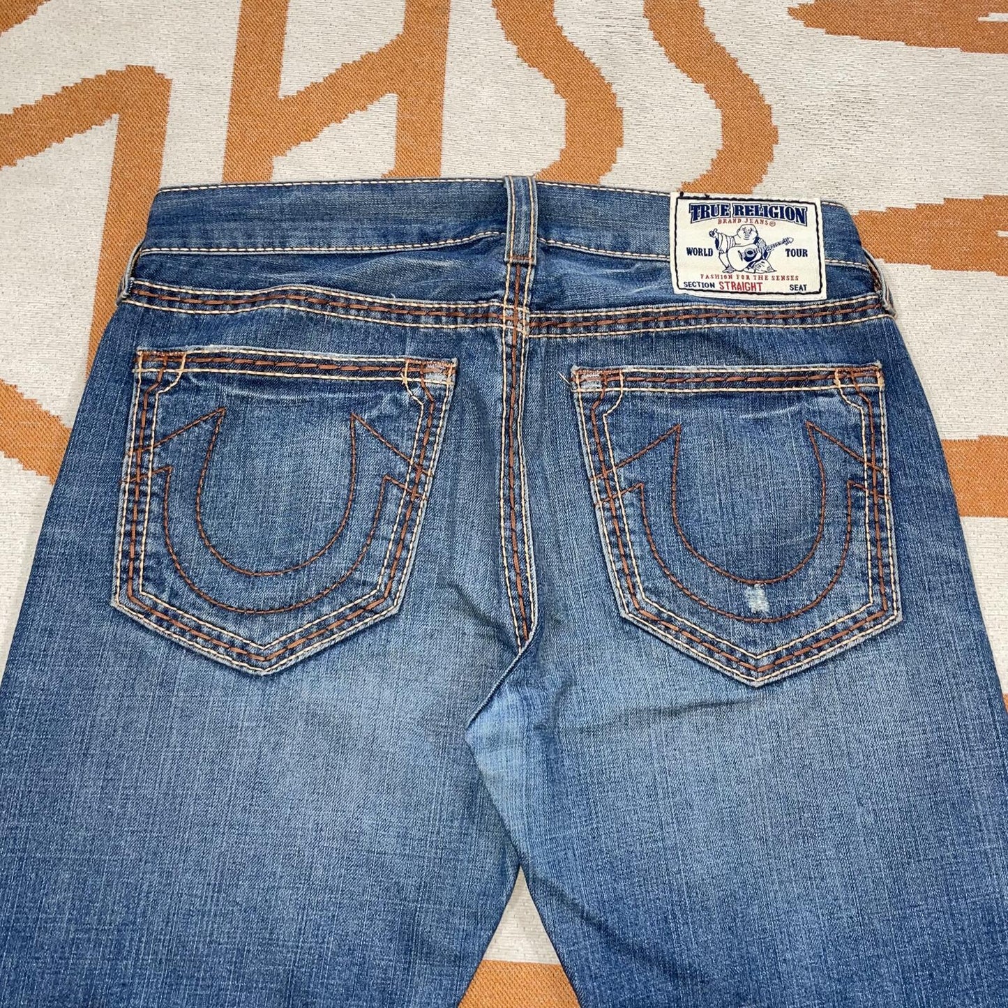 True Religion 00s Contrast Stitch Loose Jeans 36x32