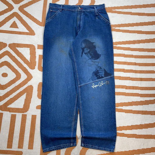 Makaveli 00s Printed ‘Tupac’ Baggy Denim Jeans 36x34