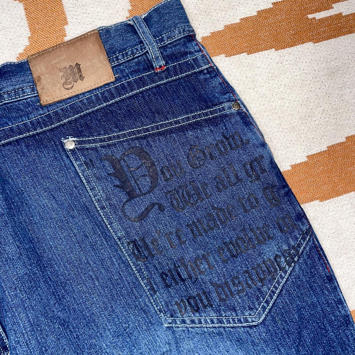 Makaveli 00s Printed ‘Tupac’ Baggy Denim Jeans 36x34