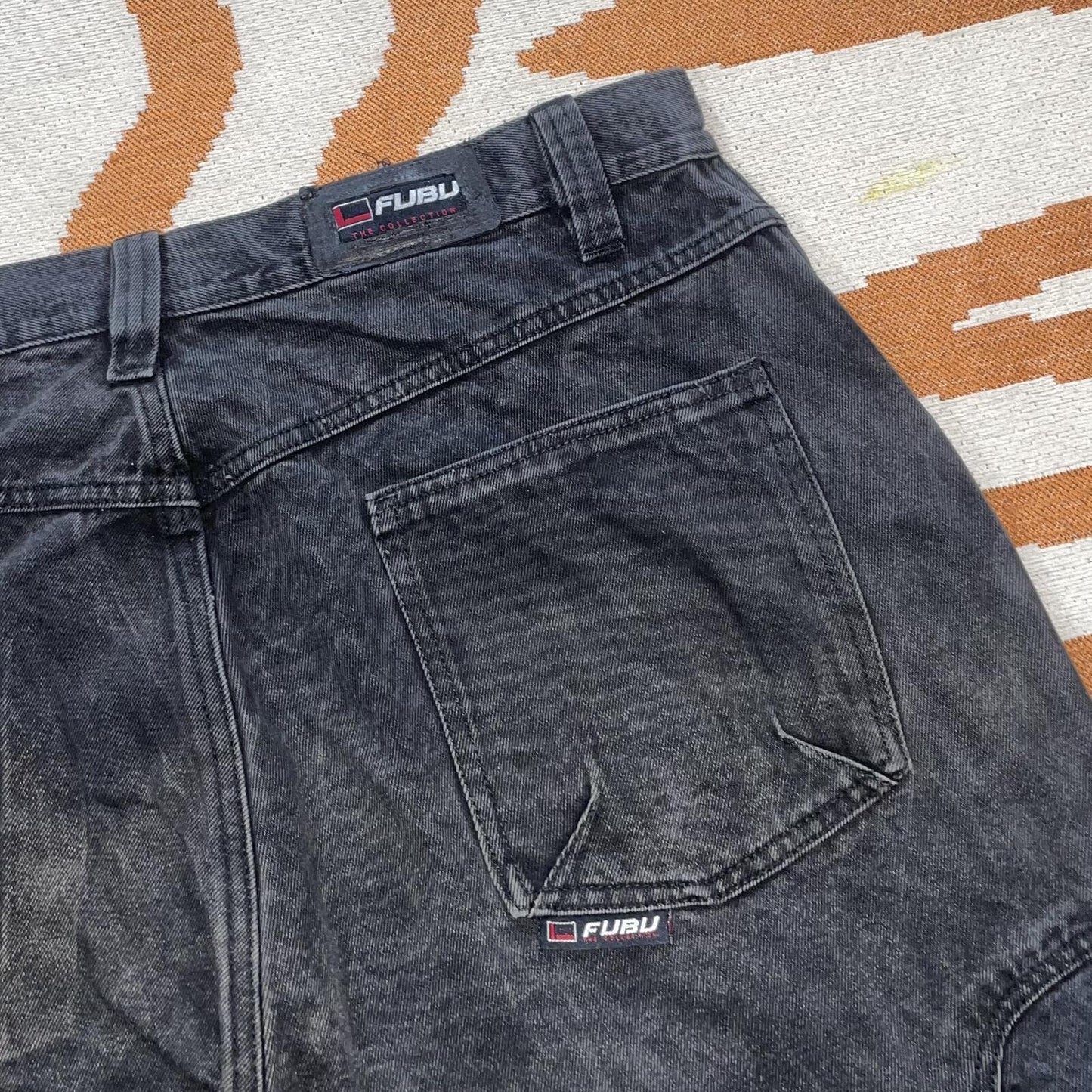 Fubu 00s Baggy Denim Cargo Jeans 36x34