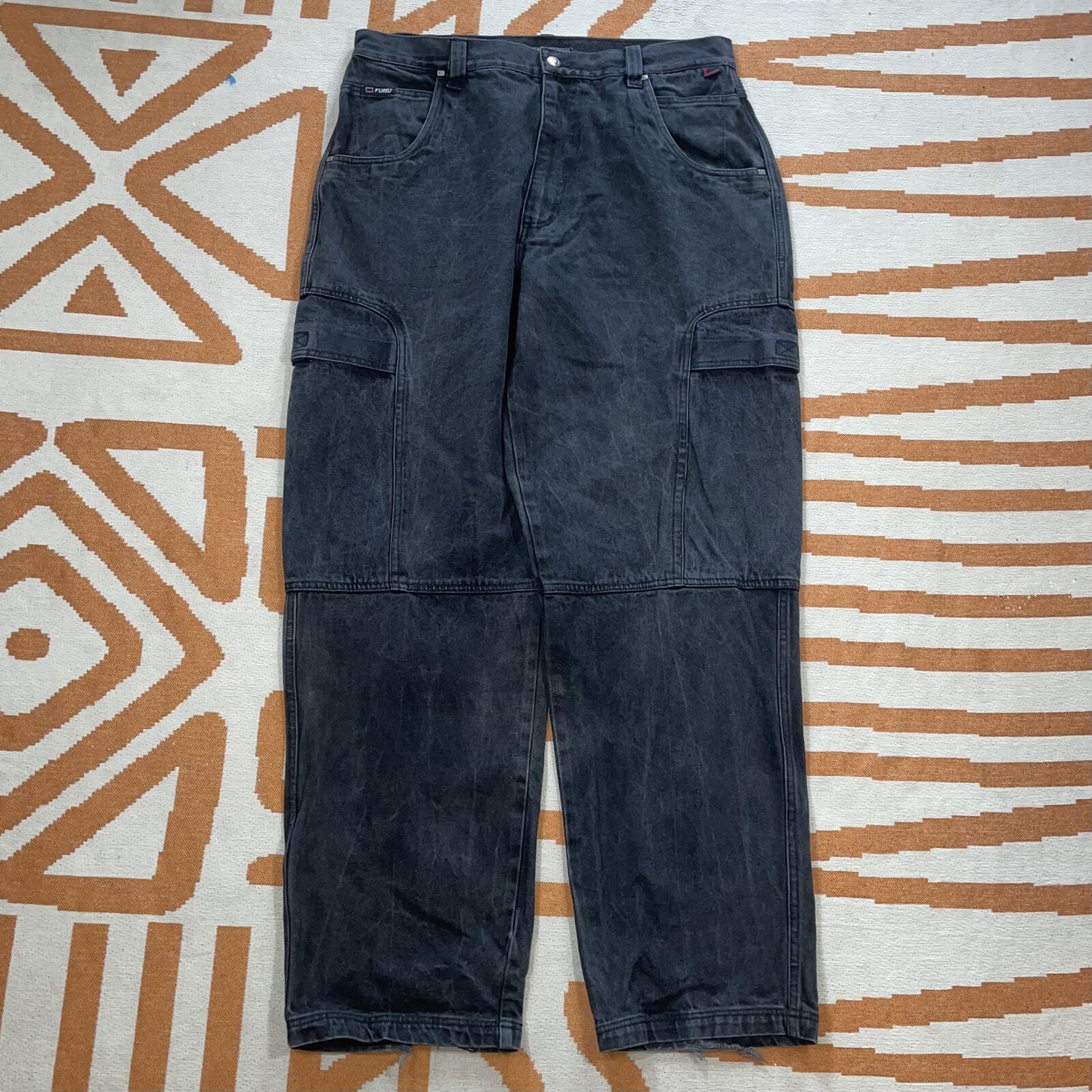 Fubu 00s Baggy Denim Cargo Jeans 36x34