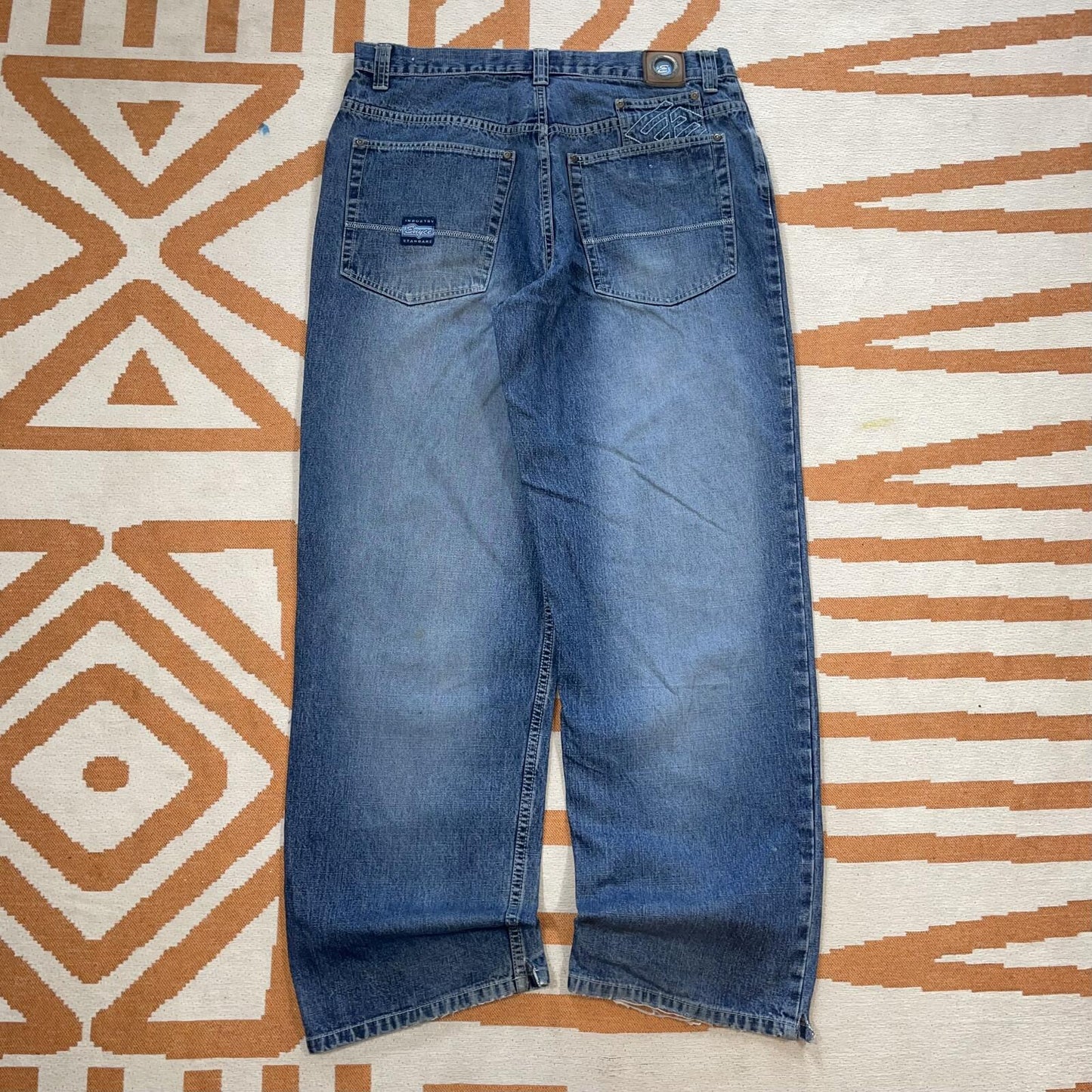 Enyce 00s Embroidered Baggy Blue Jeans 34x31