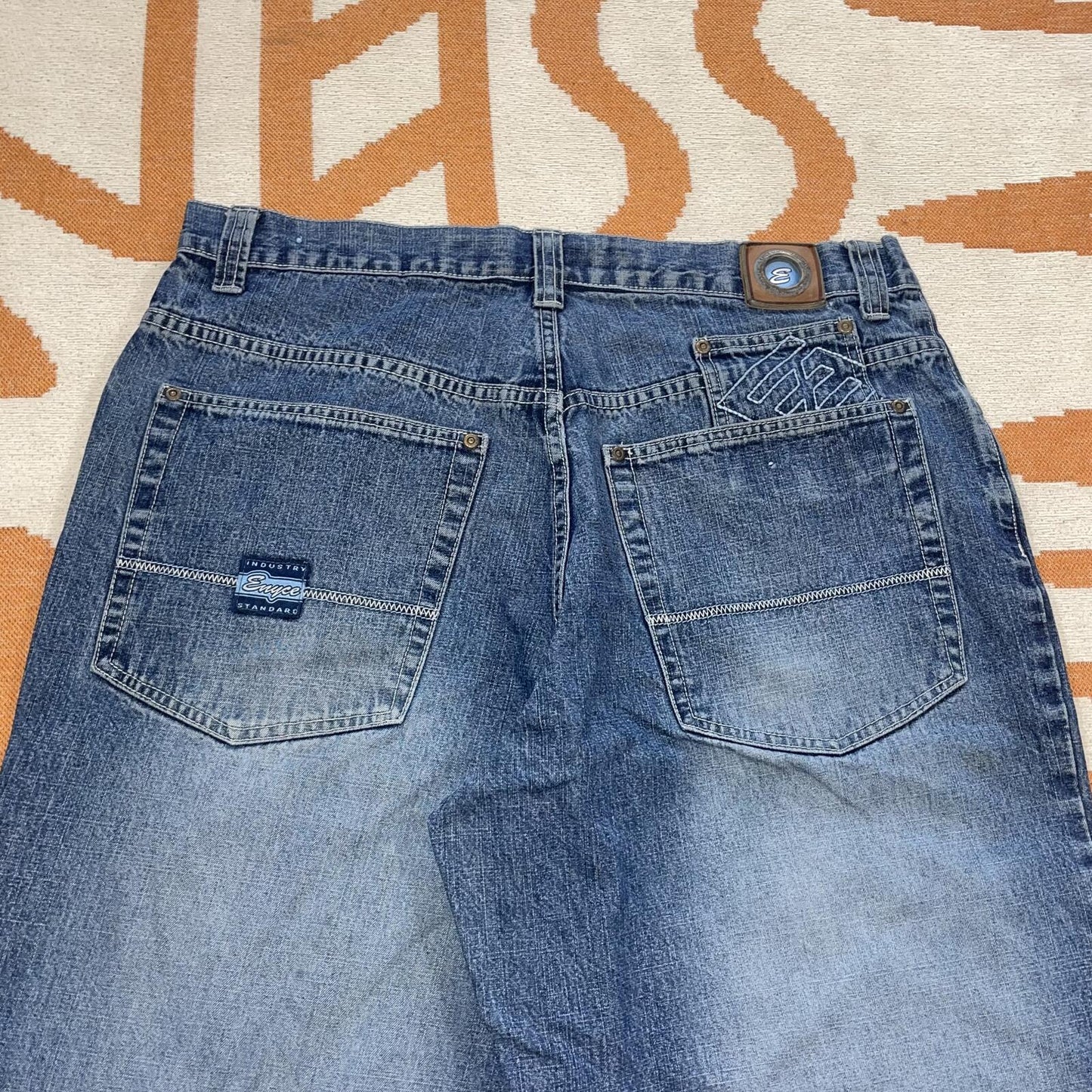 Enyce 00s Embroidered Baggy Blue Jeans 34x31