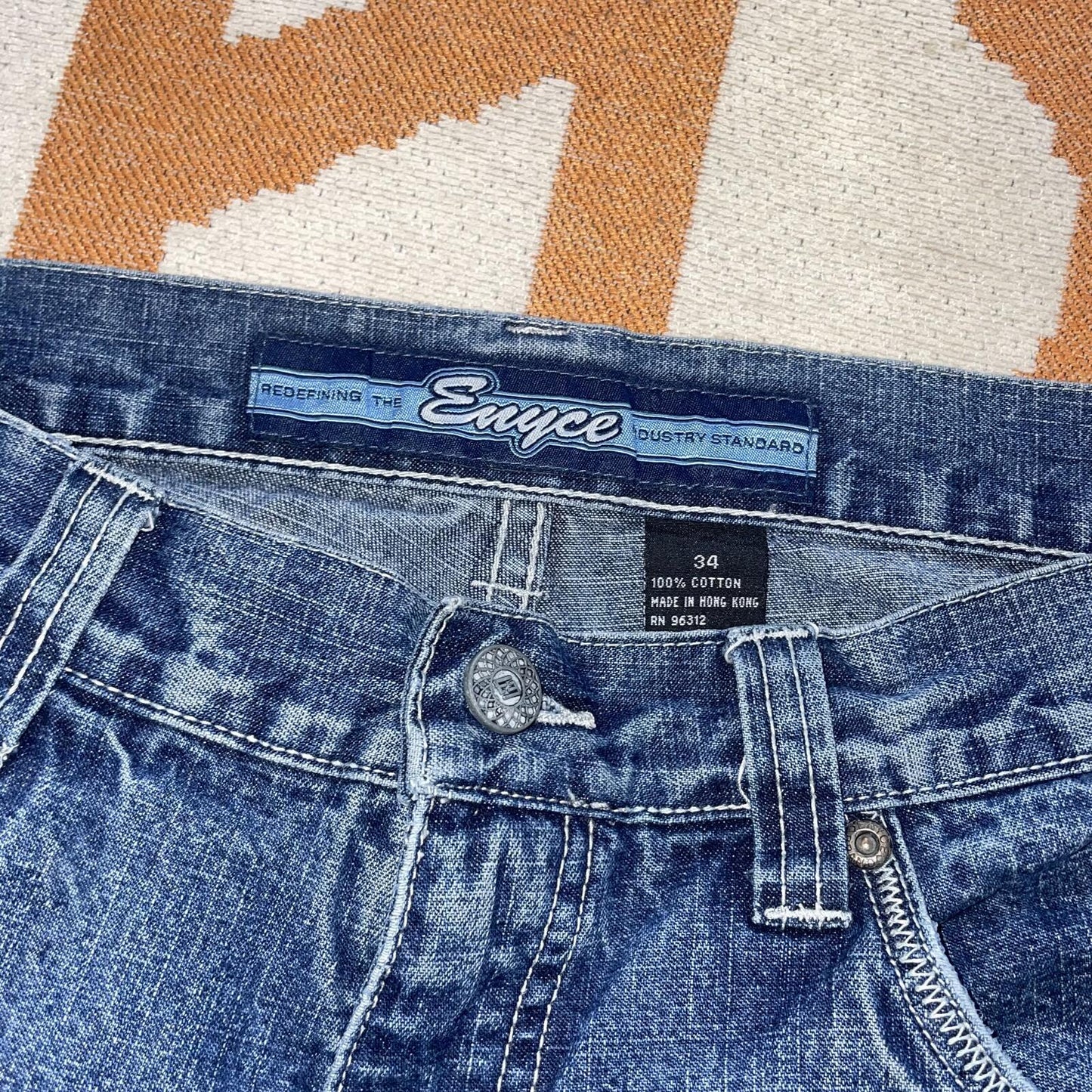 Enyce 00s Embroidered Baggy Blue Jeans 34x31