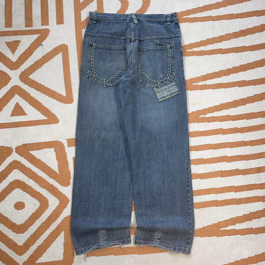 Karl Kani 00s Patched/Embroidered Baggy Jeans 32x32