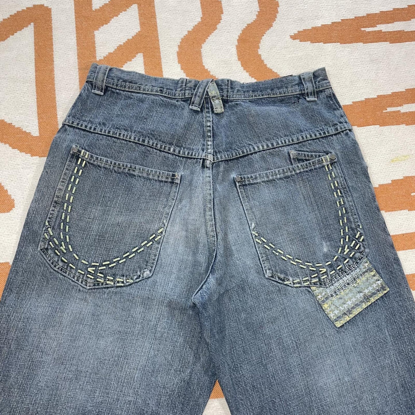 Karl Kani 00s Patched/Embroidered Baggy Jeans 32x32