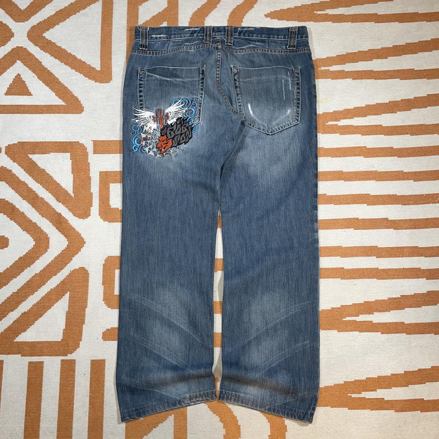 Bobson 00s Embroidered Graphic Denim Jeans 36x31