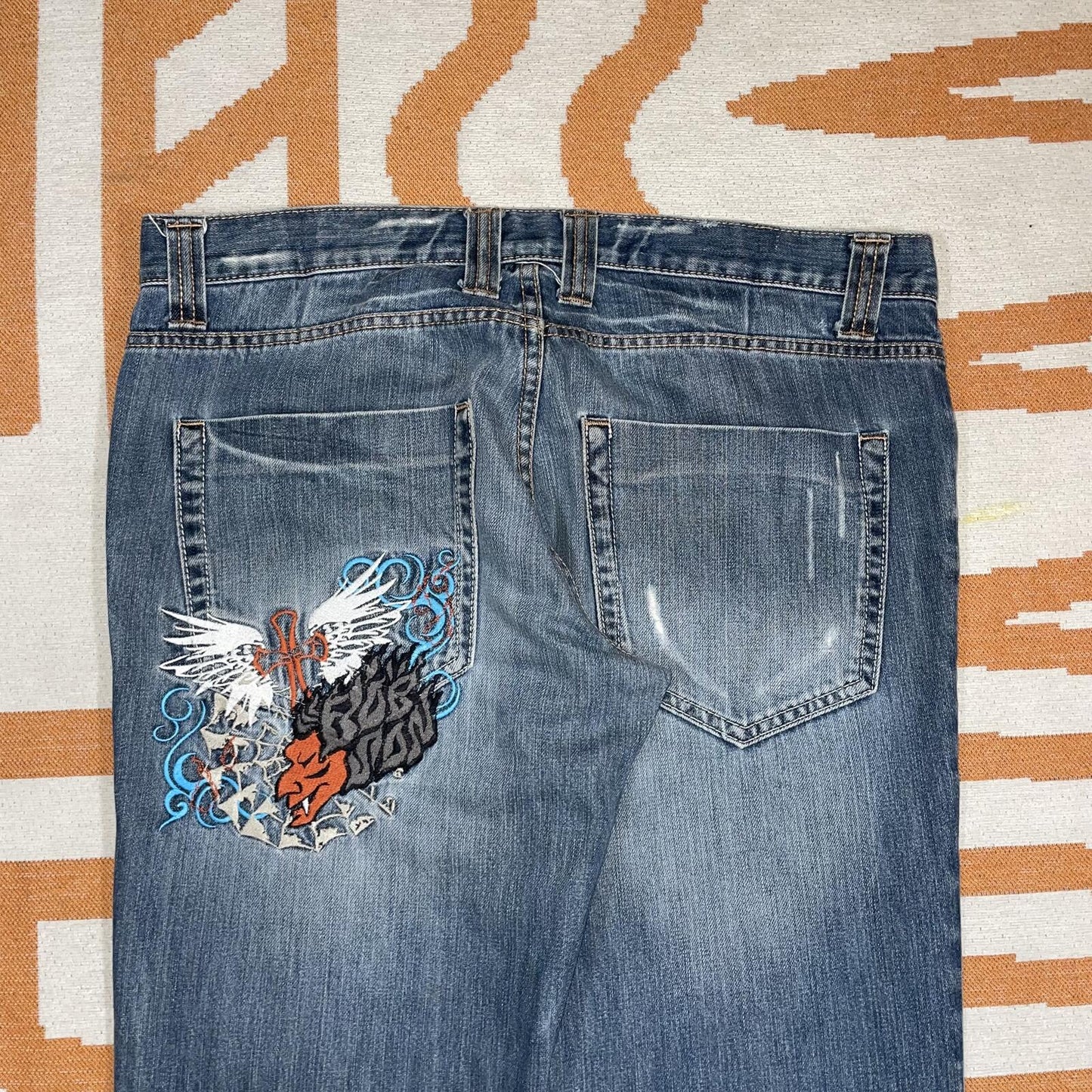 Bobson 00s Embroidered Graphic Denim Jeans 36x31