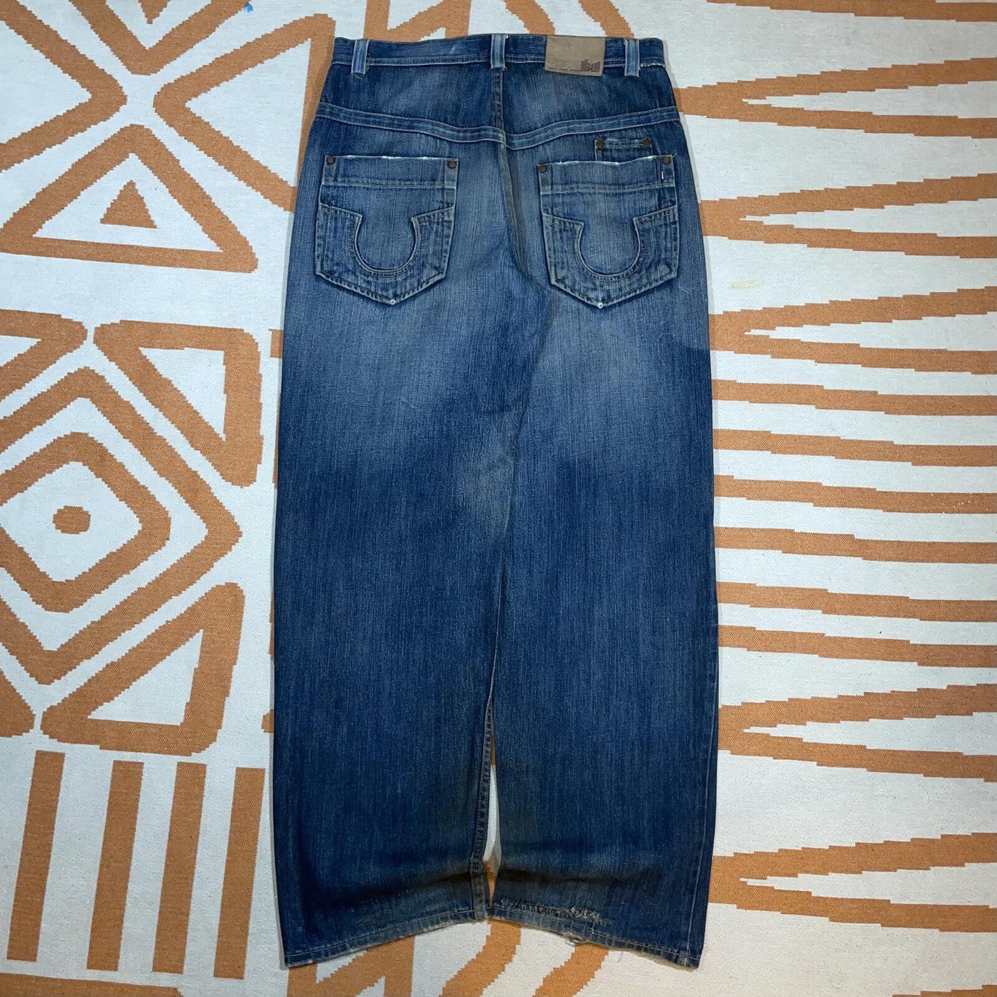 Vibes 00s Baggy 'Gold Label' Denim Blue Jeans 34x34