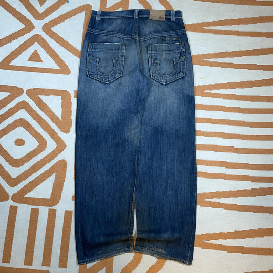 Vibes 00s Baggy 'Gold Label' Denim Blue Jeans 34x34