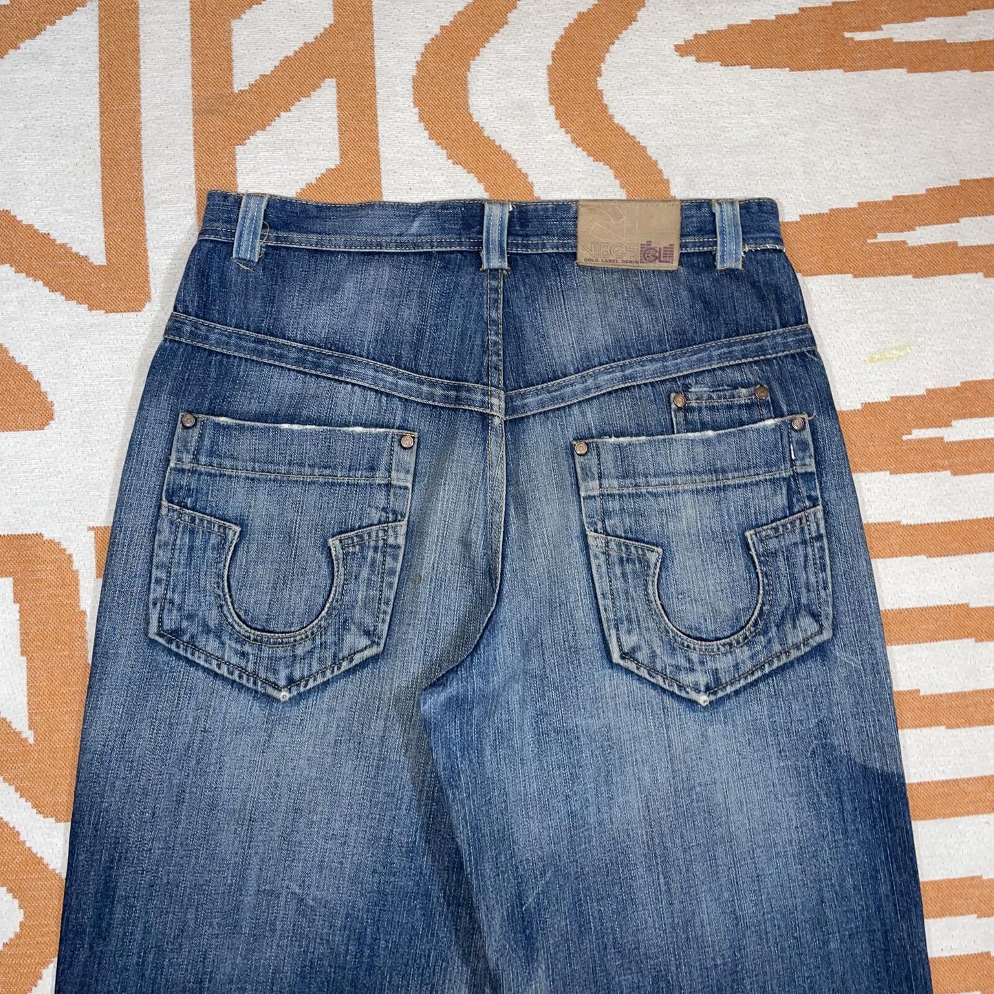 Vibes 00s Baggy 'Gold Label' Denim Blue Jeans 34x34