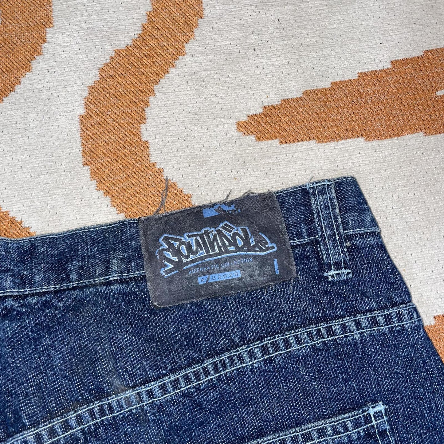 Southpole 90s Patchwork Baggy Denim Blue Jeans 38x32