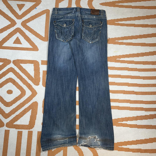 Urban Behaviour 00s Embroidered Bootcut Jeans 34x34/14