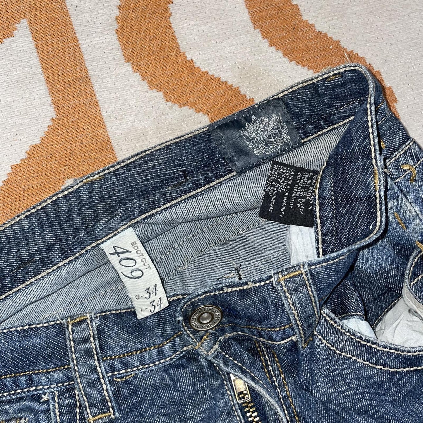 Urban Behaviour 00s Embroidered Bootcut Jeans 34x34/14
