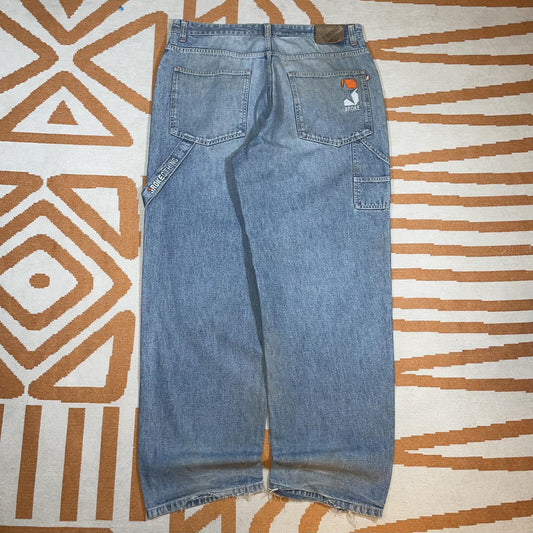 Broke 00s Embroidered Baggy ‘Star’ Denim Jeans 38x34