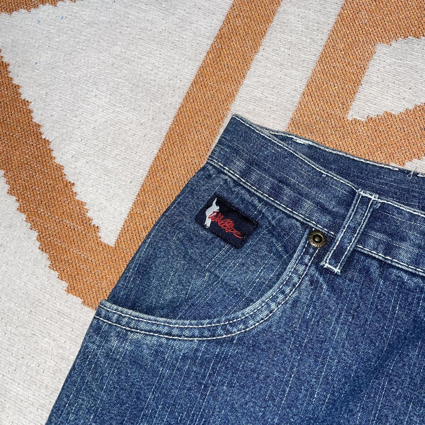 Beat 00s Embroidered ‘Wallride’ Skater Loose Jeans 28x28