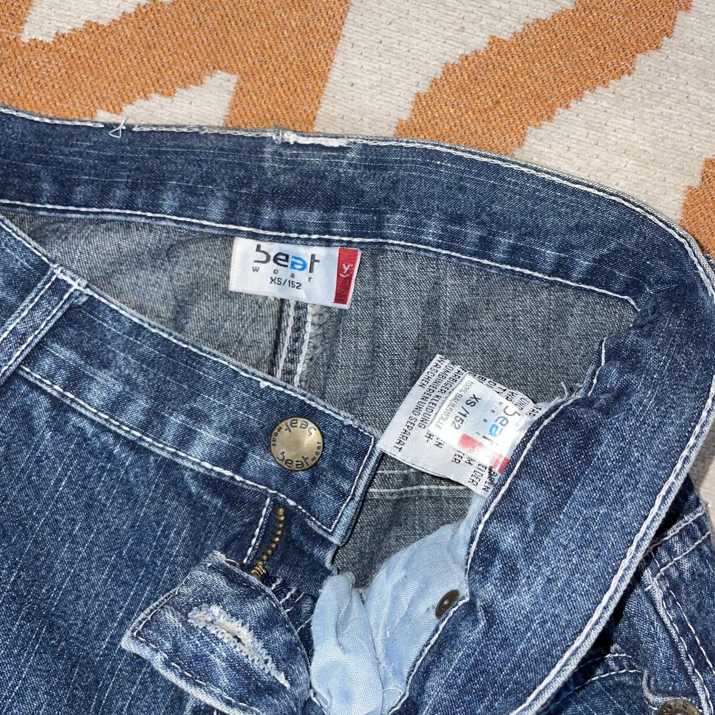 Beat 00s Embroidered ‘Wallride’ Skater Loose Jeans 28x28