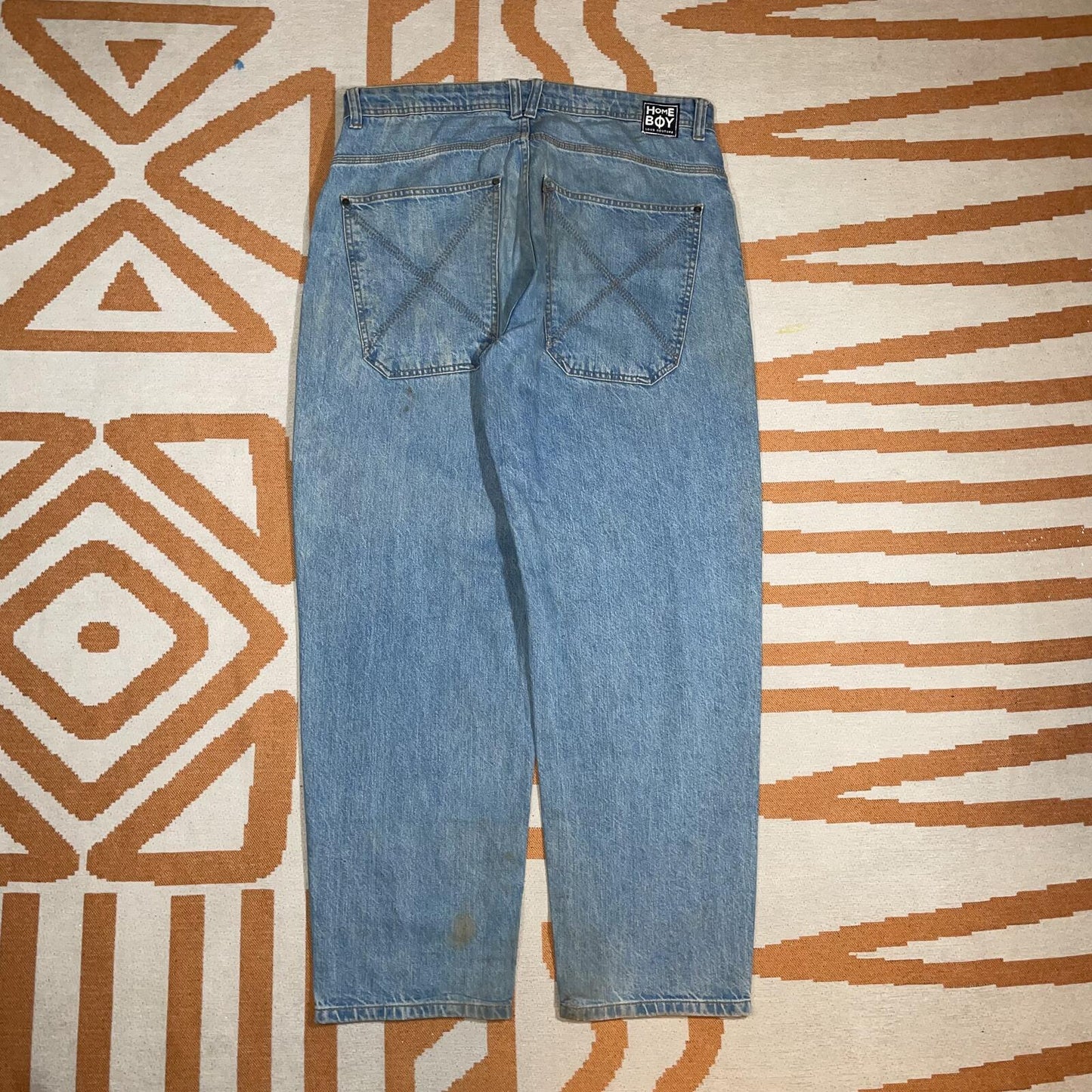 Homeboy 00s Embroidered Baggy Jeans 34x31