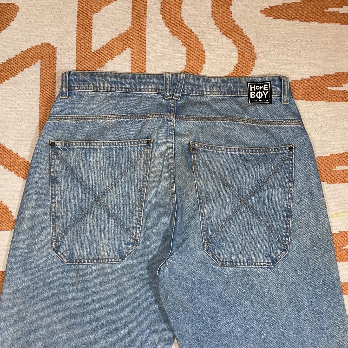 Homeboy 00s Embroidered Baggy Jeans 34x31
