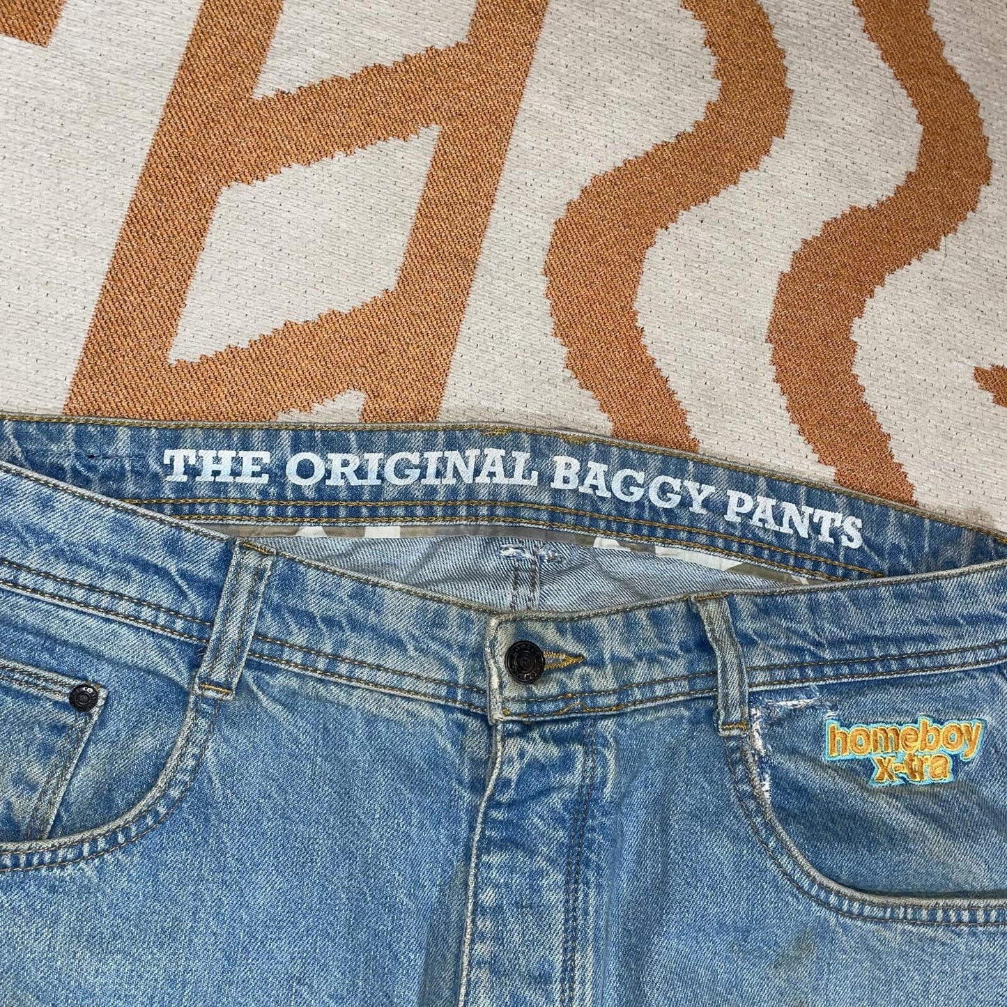 Homeboy 00s Embroidered Baggy Jeans 34x31