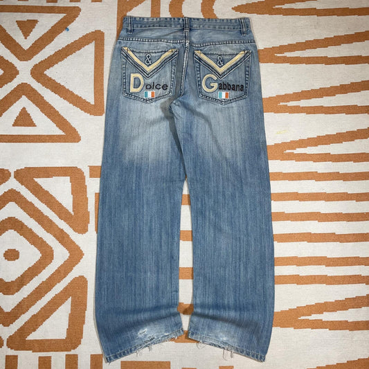 Dolce & Gabbana 00s Italia Embroidered Jeans 34x31