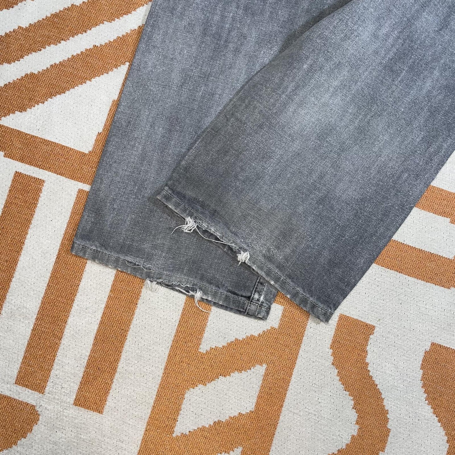 Rip Curl 00s Embroidered Monogram Grey Jeans 38x34
