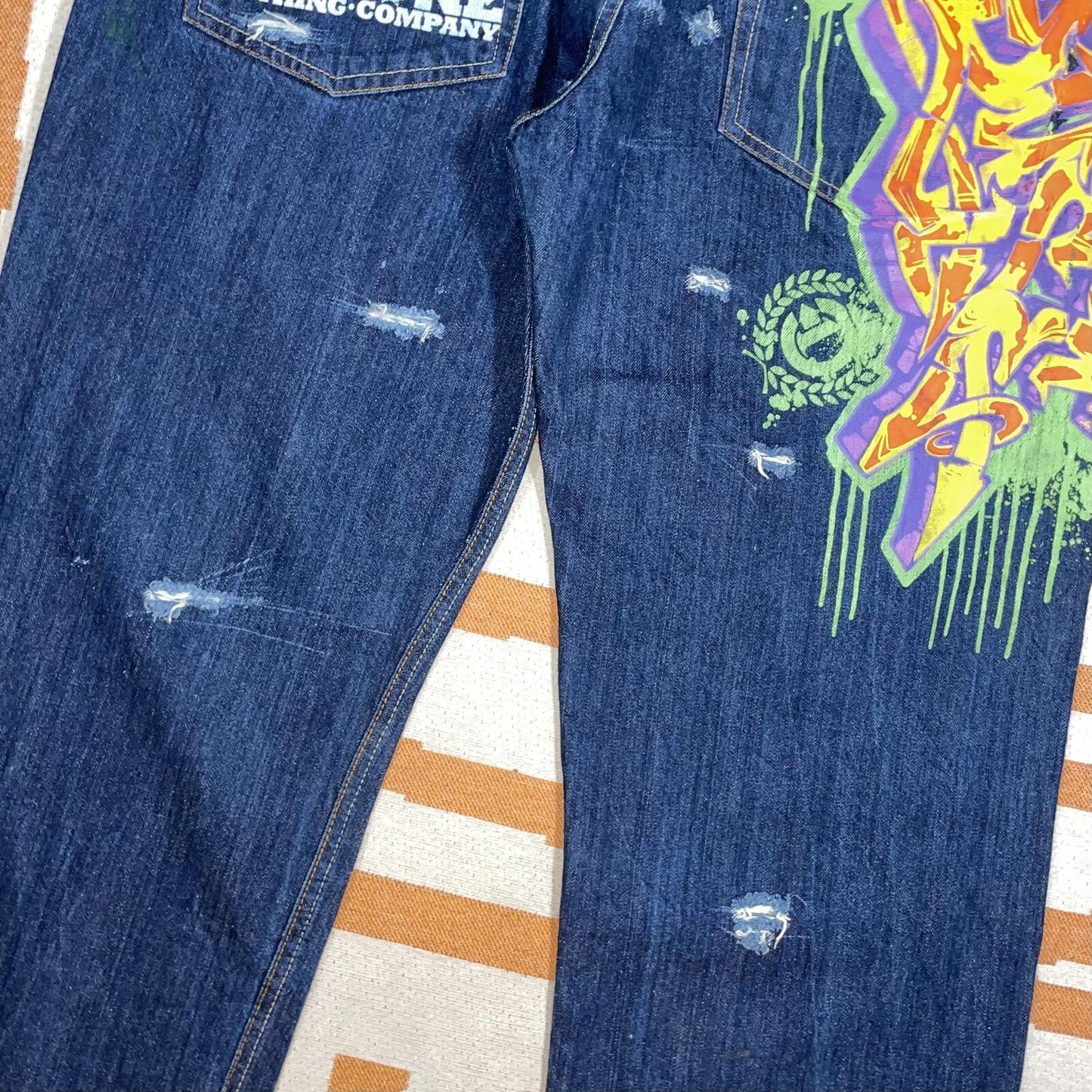 Dyse One 00s Printed ‘Burner’ Graffiti Jeans 38x32