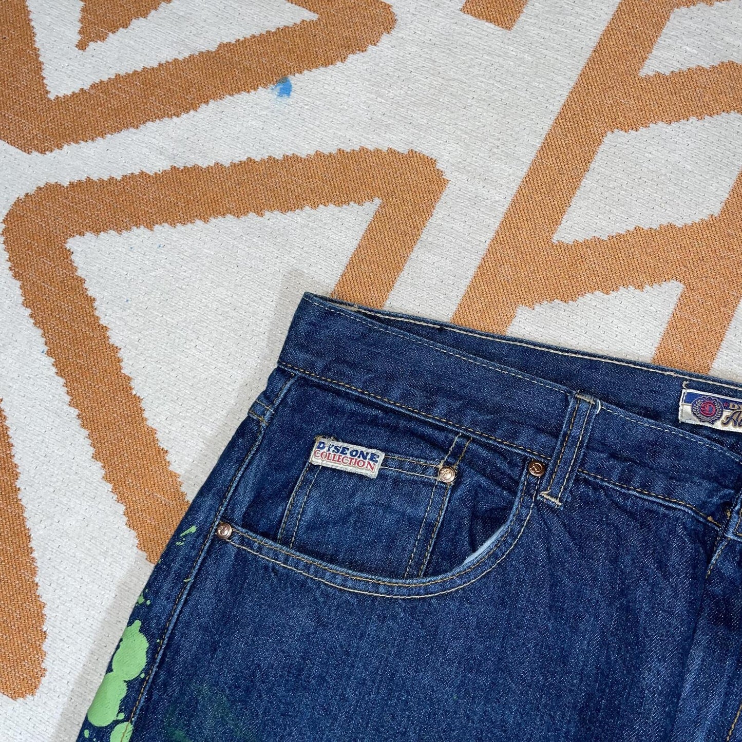 Dyse One 00s Printed ‘Burner’ Graffiti Jeans 38x32