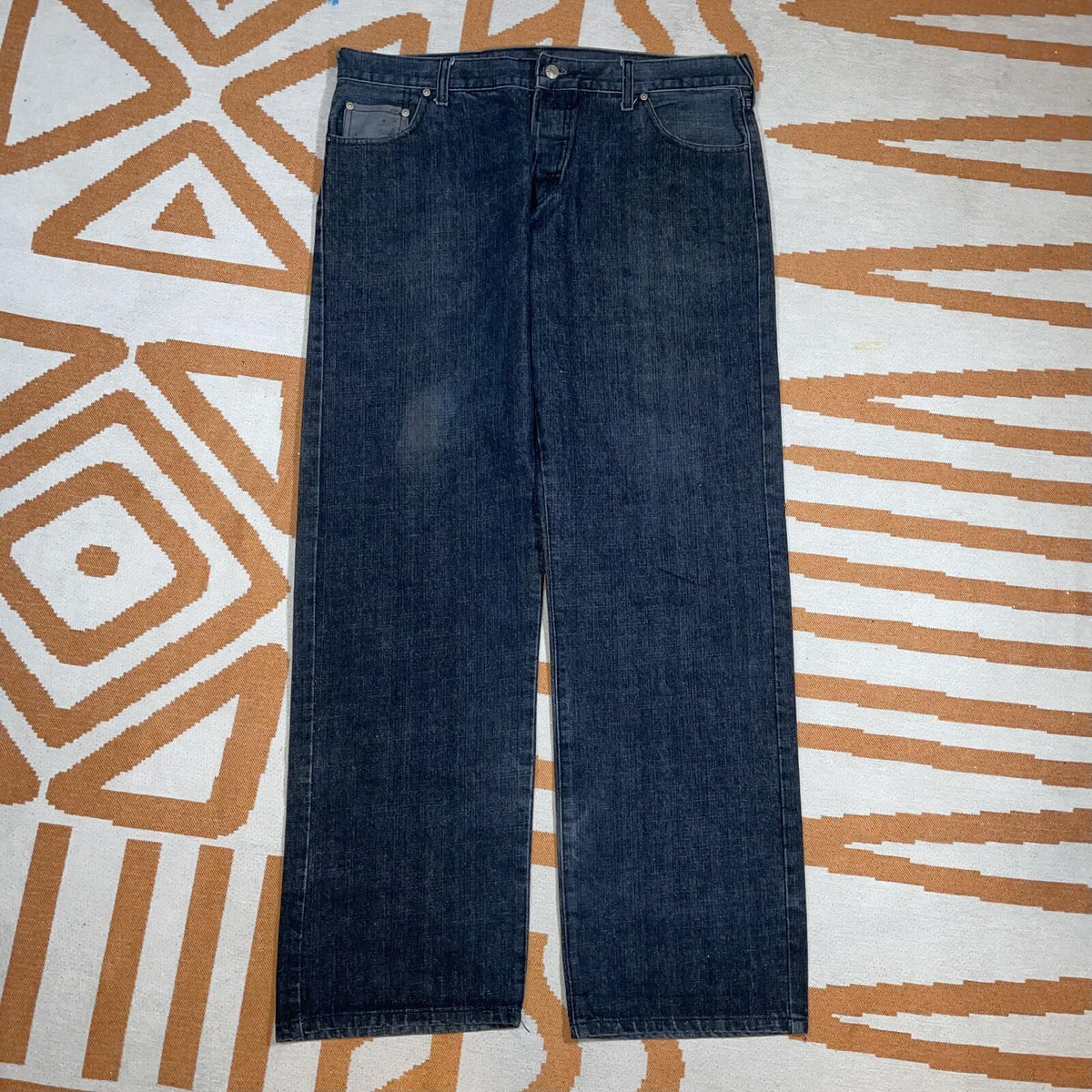 Evisu 00s Embroidered Black Denim Jeans 38x33