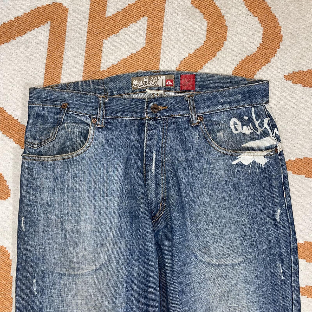 Quiksilver 00s Printed Loose Denim Jeans 34x34
