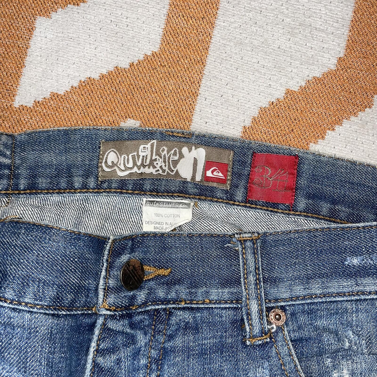 Quiksilver 00s Printed Loose Denim Jeans 34x34