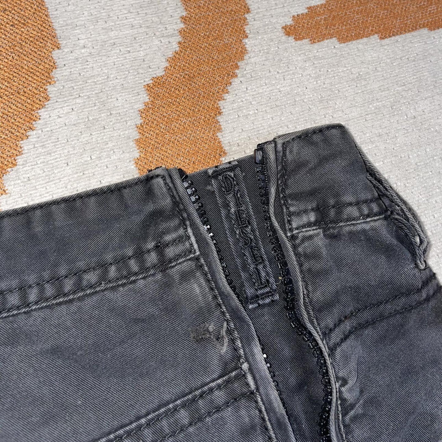 Diesel 00s Custom-Zips Loose Black Trousers 34x30