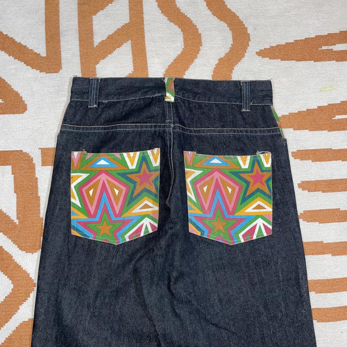 Struggle 00s Pattern-Printed Black Denim Jeans 34x34