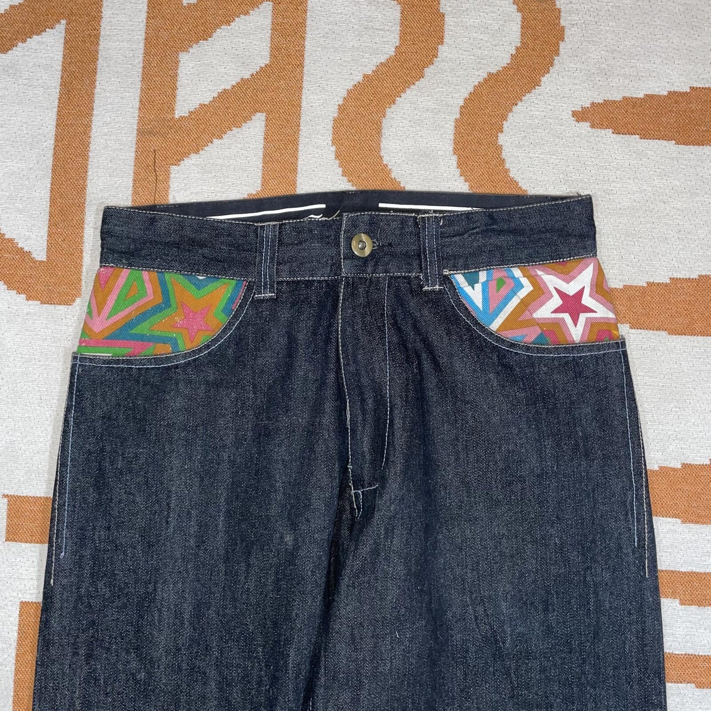 Struggle 00s Pattern-Printed Black Denim Jeans 34x34