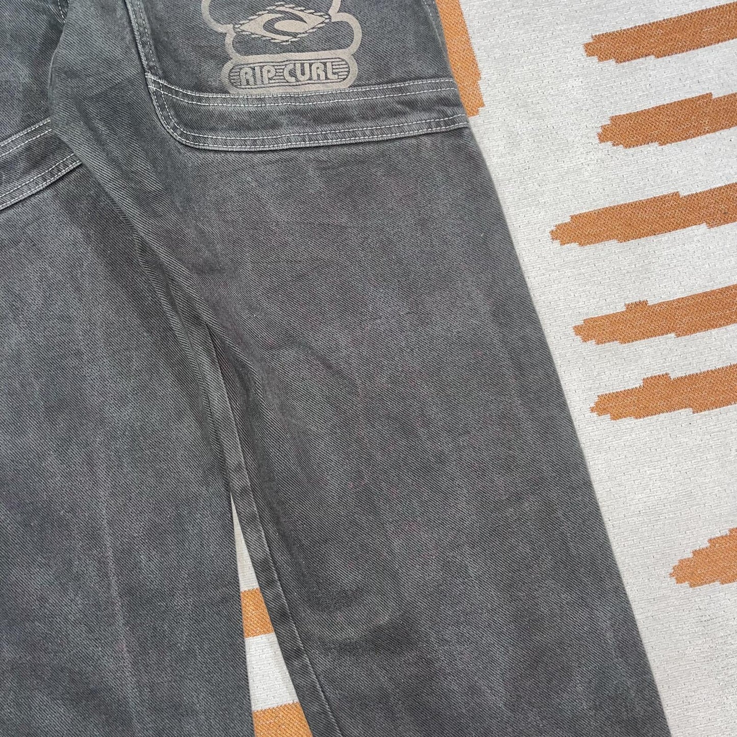 Rip Curl 90s Printed Surf Brown/Grey Trousers 27x28