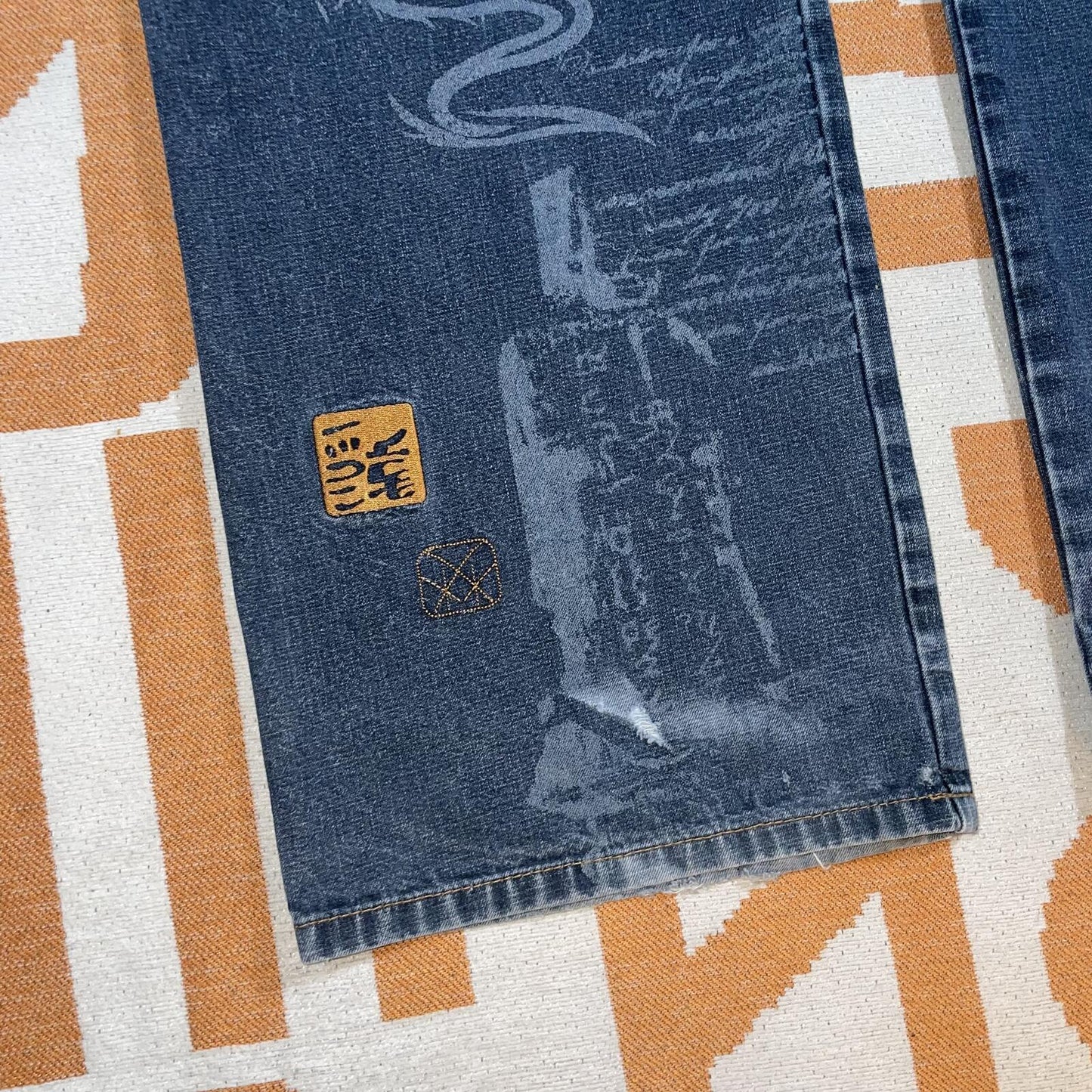 Anthm 00s Embroidered Dragon Japanese Baggy Jeans 42x35